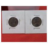 1944-P & 1943-P 35% Silver Jefferson Nickels