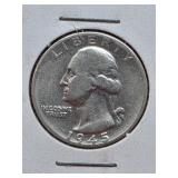 1945-S Washington Silver Quarter