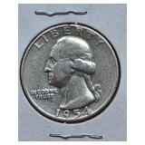 1954-s Washington Silver Quarter