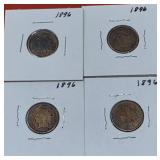 4-1896 Indian Head Pennies