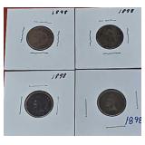 4-1898 Indian Head Pennies