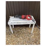 Plastic bench and Hyper Tough saws all