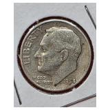 1954 Roosevelt Silver Dime