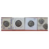 1956, 1950-D, 1970-& D Jefferson Nickels