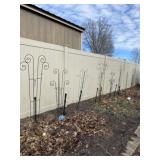 Eight vine trellises and memory stone.