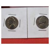 1943-S & 1945-P Jefferson 35% Silver Nickels