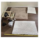 Rugs, marble Kleenex box holder, hand soap