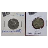 2-1942-P & S 35% Silver War Time Nickels