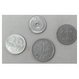 Hungary currency  2- 20 filler 1975 and