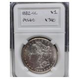 1882-CV Morgan Silver Dollar