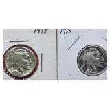 2-1918 Buffalo Nickels