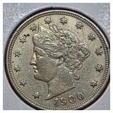 1900 Liberty Nickel With Cents