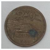 1944 mexican 20 Centavos