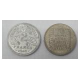 1948 10 Francs1943 2 Francs