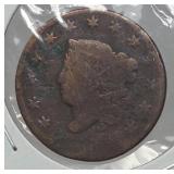 Matron Head Large Cent copper coin minted between