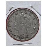1902 Liberty Nickel With Cents