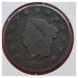 1830 Coronet Head Cent