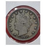 1911 Liberty Nickel With Cents
