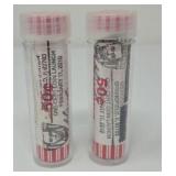 2- 50 cent Penny Rolls unsearched
