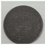 1861 Large Cent, Victoria Nova Scotia Canada