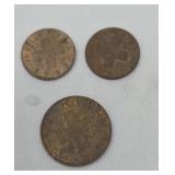 Swiss Rappen coins 1 and 2 rappens