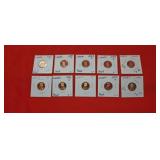 10-2001S-2008S Lincoln uncirculated pennies