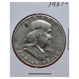 1951-S Franklin Silver Half Dollar