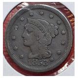 1853 Braided Hair Cent