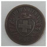 1886 Switzerland 2 Rappen AU Swiss