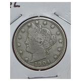 1904 Liberty Nickel With Cents