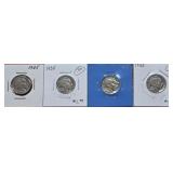 4 1935 Buffalo Nickels
