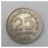 1971 Indonesia 25 Rupiah - Coin