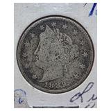 1889 Liberty Nickel With Cents