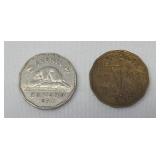 1943 5 cents canadian 1960 5 cents canadian