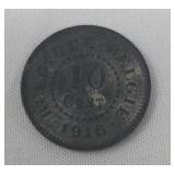 1916 Belgium 10 Centimes