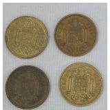 3-1966 SPAIN 1 peseta coins 1-1953 Spain 1