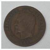 1863 France, Napoleon III, 10 Centimes
