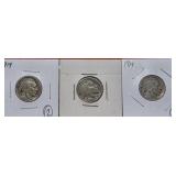 3-1919 Buffalo Nickels