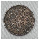 1885 AUSTRIA 1 KREUZER COPPER COIN