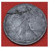 DIE CRACK 1917 walking Liberty half dollar