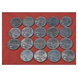 19 Mixed Sacagawea Dollar Coins