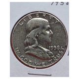 1958-D Franklin Silver Half Dollar
