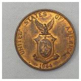 1944-S NGC MS 65 RB Philippines 1 Centavo USA