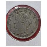 1909 Liberty Nickel With Cents