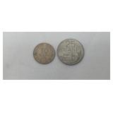 1-1955 Romania 10 Bani 1-1960 Romania 25 Bani