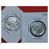 2-1937-D Buffalo Nickels