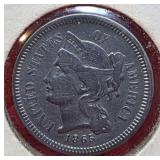 1865 3 Cent Silver Coin