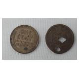 1- 1950 wheat penny 1- 1864 Indian head penny