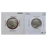 2-1926 Buffalo Nickels