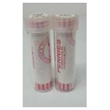 2- 50 cent Penny Rolls First Day Issue unsearched